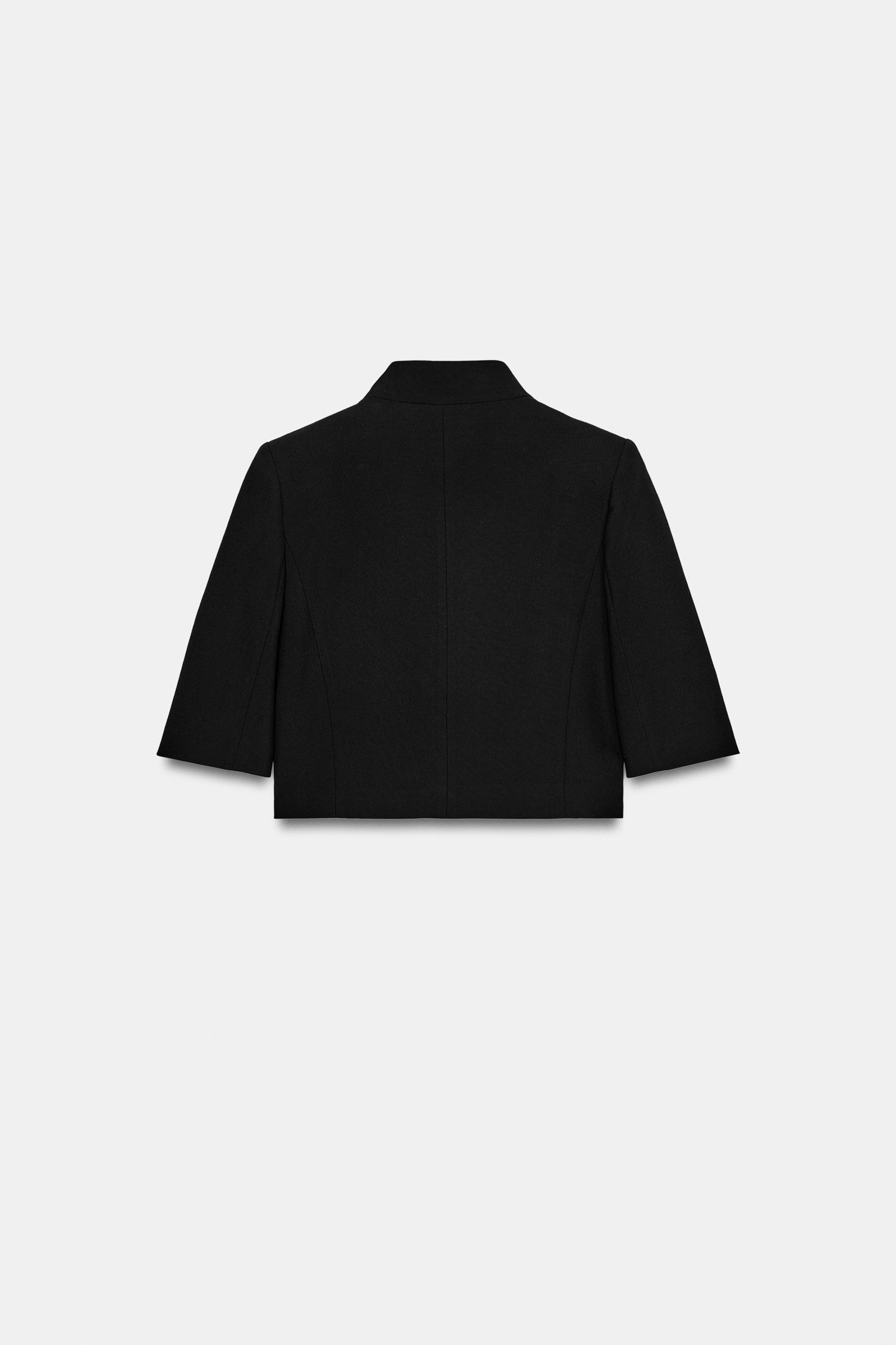 SHORT SLEEVE CROPPED BLAZER ZW COLLECTION